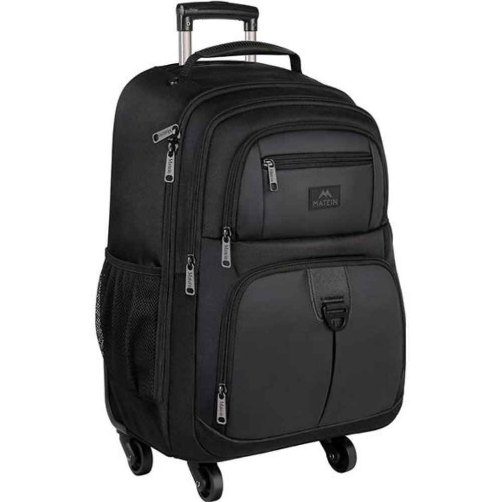 Rolling Backpack with 4Wheels,17inch Roller Travel Laptop Backpack for Women Men
